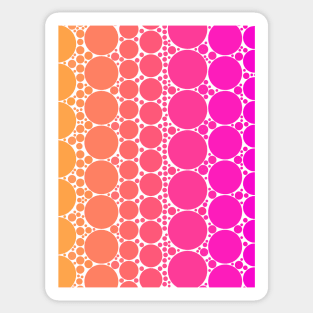 Sunset Gradient Polka Dot Stripes Pattern Sticker